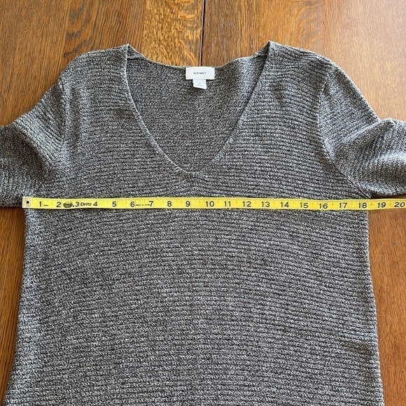 Old navy gray tunic v neck long sleeve size M light ribbed - Picture 6 of 11